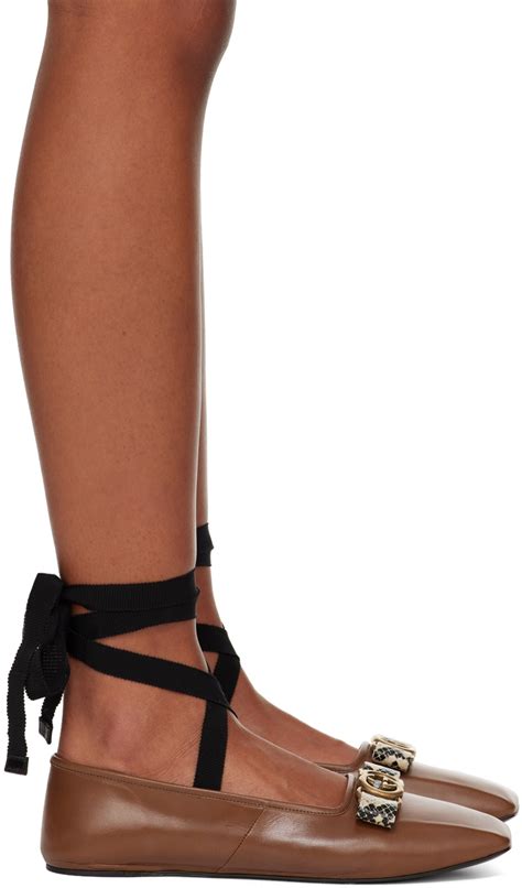 brown gucci flats